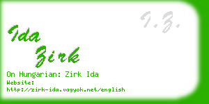 ida zirk business card